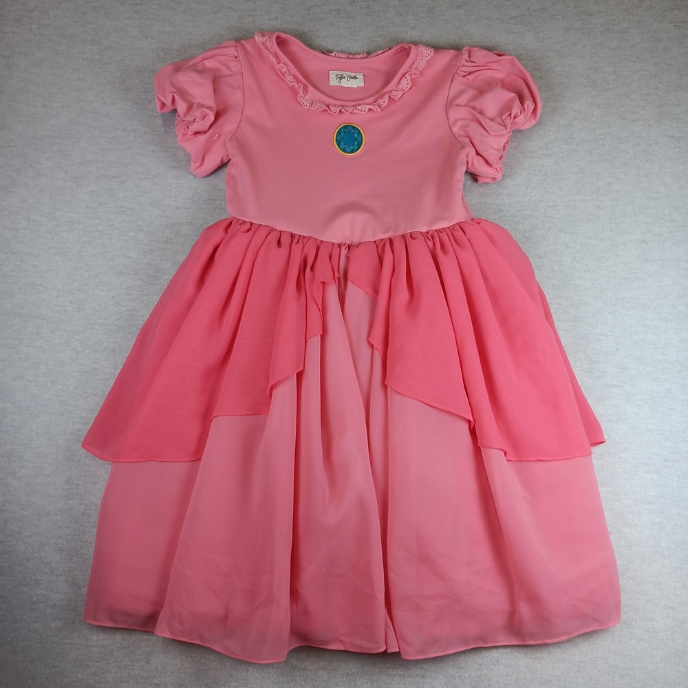 Taylor Joelle Princess Peach Dress EUC 8 Girls Pink Costume Halloween